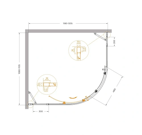 Душевой уголок CEZARES MOLVENO-RH-11-120/110-C-Cr-IV 120x110см стекло прозрачное, профиль хром Душевой уголок CEZARES MOLVENO-RH-11-120/110-C-Cr-IV 120x110см стекло прозрачное, профиль хром
