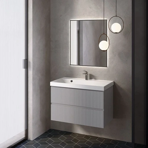 Тумба под раковину AQUAme AQM900180GM S1 подвесная 80 см серый Тумба под раковину AQUAme AQM900180GM S1 подвесная 80 см серый