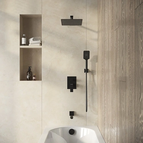 Душевая система GROSSMAN Style 501.K35.05.210 скрытого монтажа черный матовый Душевая система GROSSMAN Style 501.K35.05.210 скрытого монтажа черный матовый