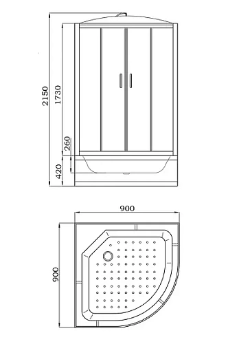 Душевая кабина Parly EB921 900x900 профиль белый, стекло матовое Душевая кабина Parly EB921 900x900 профиль белый, стекло матовое