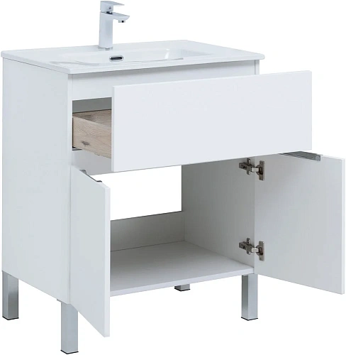 Тумба под раковину Aquanet Алвита New 70 1 ящик, 2 дверцы, белый матовый 00303901 Тумба под раковину Aquanet Алвита New 70 1 ящик, 2 дверцы, белый матовый 00303901