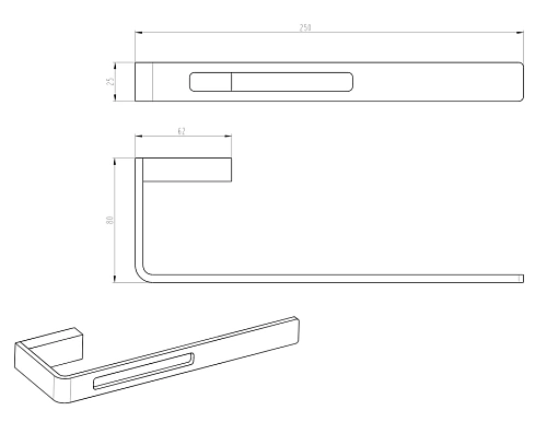 Полотенцедержатель Boheme Q 10945-NB никель Полотенцедержатель Boheme Q 10945-NB никель