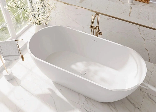 Ванна из искусственного камня Fontana Грейс 1685x758 ФР-00018617 Solid Surface белый матовый Ванна из искусственного камня Fontana Грейс 1685x758 ФР-00018617 Solid Surface белый матовый
