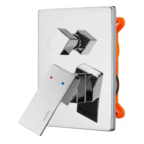 Смеситель для ванны Swedbe Platta 5519 встраиваемый подключение на 2 выхода в монтажном боксе Смеситель для ванны Swedbe Platta 5519 встраиваемый подключение на 2 выхода в монтажном боксе