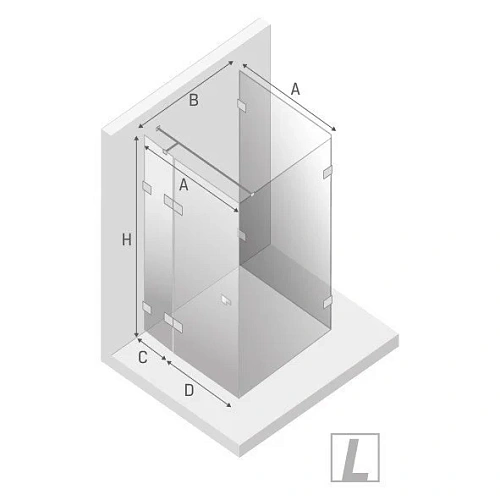Душевой уголок NEW TRENDY EVENTA L 90x100x200 EXK-0208 хром Душевой уголок NEW TRENDY EVENTA L 90x100x200 EXK-0208 хром