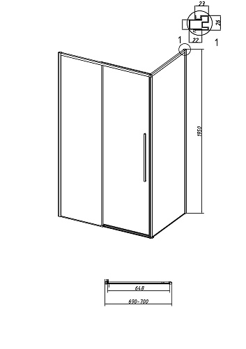 Боковая стенка GROSSMAN Galaxy 200.K33.01.70.21.00 (70x195) черный матовый, стекло прозрачное Боковая стенка GROSSMAN Galaxy 200.K33.01.70.21.00 (70x195) черный матовый, стекло прозрачное