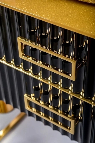 Тумба под раковину Armadi Art Monaco 80см черная глянец + золото под раковину чашу 867-080-BG Тумба под раковину Armadi Art Monaco 80см черная глянец + золото под раковину чашу 867-080-BG