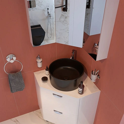 Тумба с раковиной STWORKI Лунд 60 белая, с раковиной на выбор 548145 Тумба с раковиной STWORKI Лунд 60 белая, с раковиной на выбор 548145