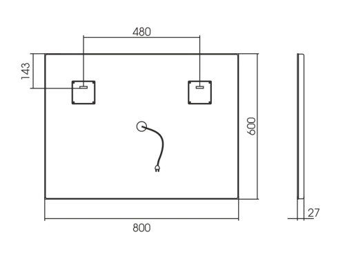 Зеркало SILVER MIRRORS 800x600 сенсорный выключатель Ливия (ФР-00000942) Зеркало SILVER MIRRORS 800x600 сенсорный выключатель Ливия (ФР-00000942)