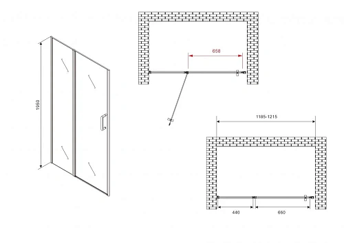 Душевая дверь ABBER Sonnenstrand AG04120MS 120 см универсальная, профиль хром, стекло матовое Душевая дверь ABBER Sonnenstrand AG04120MS 120 см универсальная, профиль хром, стекло матовое