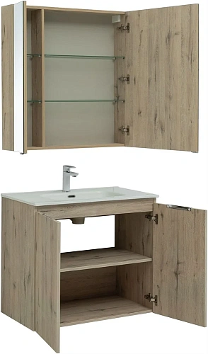Комплект мебели Aquanet Алвита New 80 2 дверцы, дуб веллингтон белый 00274214 Комплект мебели Aquanet Алвита New 80 2 дверцы, дуб веллингтон белый 00274214