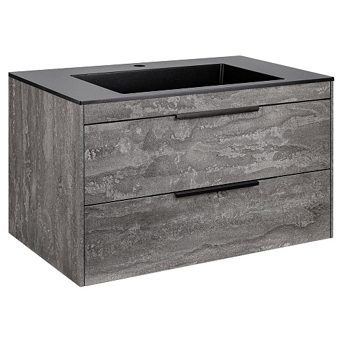 Тумба под раковину Vincea Chiara 2D 800 подвесная, 2 выкатных ящика soft-close, G.Stone VMC-2C2800GS Тумба под раковину Vincea Chiara 2D 800 подвесная, 2 выкатных ящика soft-close, G.Stone VMC-2C2800GS