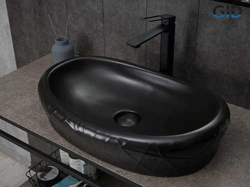 Раковина Gid Bm777 53357 накладная черная матовая 60x39x13.5 Раковина Gid Bm777 53357 накладная черная матовая 60x39x13.5