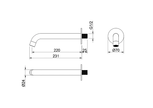 Излив Aquatek ЕВРОПА AQ1341MB Черный матовый Излив Aquatek ЕВРОПА AQ1341MB Черный матовый