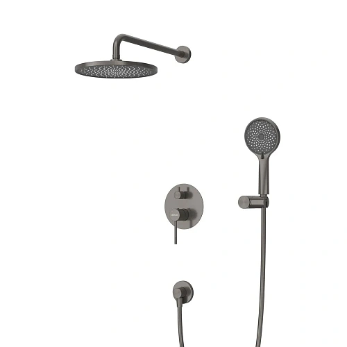 Душевая система CEZARES RELAX-DSET-GM встраиваемая, со шлангом, с держателем, оружейная сталь Душевая система CEZARES RELAX-DSET-GM встраиваемая, со шлангом, с держателем, оружейная сталь
