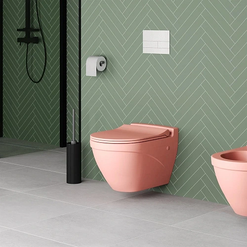 Унитаз подвесной Nord 133T20901 (535x385x360) розовый матовый без сиденья Унитаз подвесной Nord 133T20901 (535x385x360) розовый матовый без сиденья