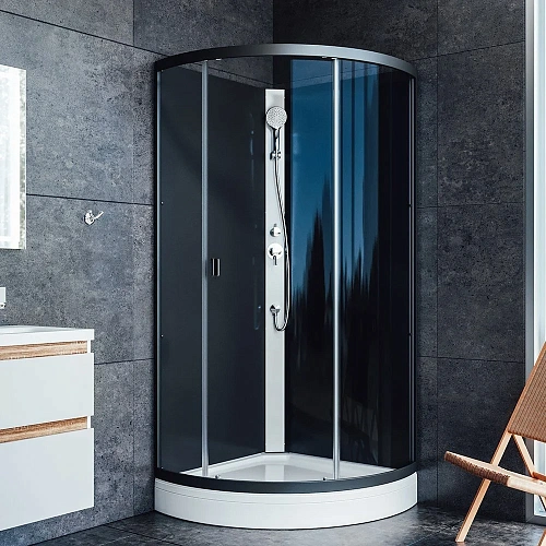 Душевая кабина AM.PM X-Joy W88C-301-090GG без крыши, 90х90, стекло графит, профиль графит Душевая кабина AM.PM X-Joy W88C-301-090GG без крыши, 90х90, стекло графит, профиль графит