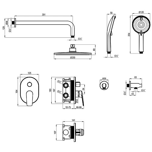 Душевая система Lemark Verba LM11429C встраиваемая, хром Душевая система Lemark Verba LM11429C встраиваемая, хром