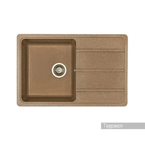 Кухонная мойка Aquaton Аманда 1A712832AD270 из литого мрамора, прямоугольная, с крылом терракот Кухонная мойка Aquaton Аманда 1A712832AD270 из литого мрамора, прямоугольная, с крылом терракот