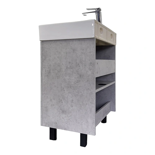 Тумба с раковиной Comforty Асти 60Н 00-00019190 напольная бетон светлый раковина Comforty CF3WL032 Тумба с раковиной Comforty Асти 60Н 00-00019190 напольная бетон светлый раковина Comforty CF3WL032