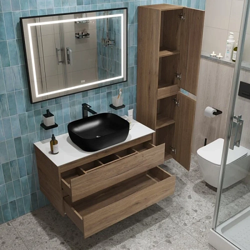 Тумба со столешницей и раковиной BelBagno KRAFT 80 kraft80rt-kepbo-1302h301-set подвесная KRAFT80RT-KEPBO-1302H301-SET Тумба со столешницей и раковиной BelBagno KRAFT 80 kraft80rt-kepbo-1302h301-set подвесная KRAFT80RT-KEPBO-1302H301-SET