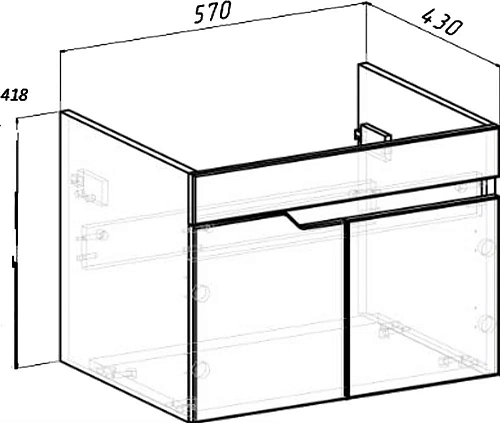 Тумба с раковиной DIWO Воронеж 60 подвесная, ореховый дубослив, с сифоном 579742 Тумба с раковиной DIWO Воронеж 60 подвесная, ореховый дубослив, с сифоном 579742