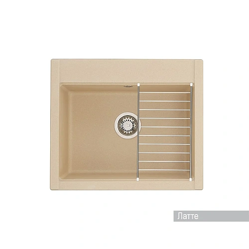 Кухонная мойка Aquaton Делия 60 1A715232LD260 из литого мрамора, прямоугольная, латте Кухонная мойка Aquaton Делия 60 1A715232LD260 из литого мрамора, прямоугольная, латте