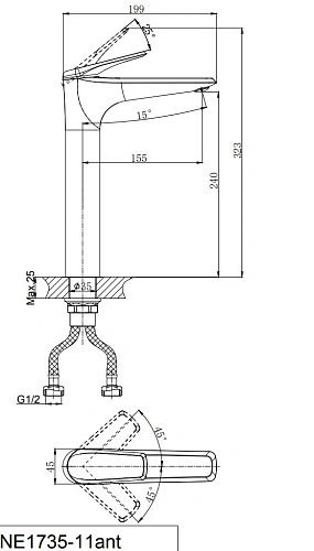 Смеситель для раковины RUSH Nevis (NE1735-11brоnze ) Смеситель для раковины RUSH Nevis (NE1735-11brоnze )
