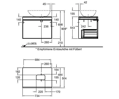 Тумба под раковину Geberit Citterio 500.558.JJ.1 73,4 см Тумба под раковину Geberit Citterio 500.558.JJ.1 73,4 см
