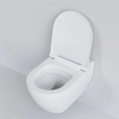 Унитаз подвесной Nord 133T20101 (535x385x360) белый матовый с тонкой крышкой 133T20101-132T20101S Унитаз подвесной Nord 133T20101 (535x385x360) белый матовый с тонкой крышкой 133T20101-132T20101S