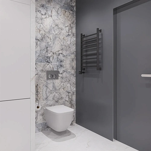 Полотенцесушитель электрический EWRIKA Деметра LP 80х50, матовый черный L 536077 Полотенцесушитель электрический EWRIKA Деметра LP 80х50, матовый черный L 536077