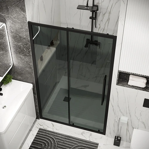 Душевая дверь GROSSMAN Cosmo 100.K33.02.110.21.10 (110x195) черный матовый, стекло тонированное Душевая дверь GROSSMAN Cosmo 100.K33.02.110.21.10 (110x195) черный матовый, стекло тонированное