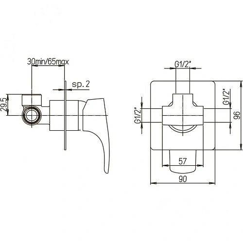 Душевая лейка Paini Novara 50CR155/P18KM Душевая лейка Paini Novara 50CR155/P18KM