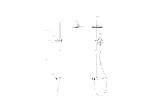Душевая система Wonzon & Woghand хром (WW-A30653-CR) Душевая система Wonzon & Woghand хром (WW-A30653-CR)