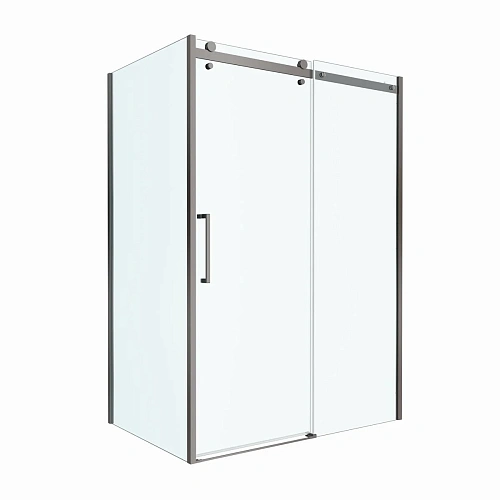 Душевой уголок BelBagno MARINO-2-AH-1-140/100-C-GM 140x100 см, профиль оружейная сталь, стекло прозрачное Душевой уголок BelBagno MARINO-2-AH-1-140/100-C-GM 140x100 см, профиль оружейная сталь, стекло прозрачное