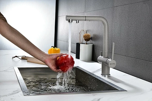 Смеситель для кухни Paulmark SERPENTINE серый Se213222-GR Смеситель для кухни Paulmark SERPENTINE серый Se213222-GR