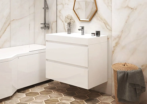 Тумба с раковиной Эстет Quadro ФР-00017329 700х450 подвесная 2 ящика Тумба с раковиной Эстет Quadro ФР-00017329 700х450 подвесная 2 ящика