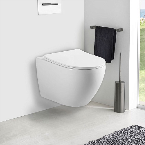 Унитаз подвесной Vincea Esse VT1-211 безободковый, цвет белый, ультратонкое soft-close сиденье Унитаз подвесной Vincea Esse VT1-211 безободковый, цвет белый, ультратонкое soft-close сиденье