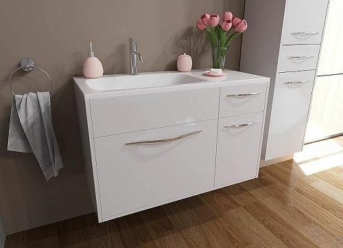 Тумба с раковиной Эстет Barcelona ФР-00003593 900х450 левая, подвесная 2 ящика 1 дверь Тумба с раковиной Эстет Barcelona ФР-00003593 900х450 левая, подвесная 2 ящика 1 дверь