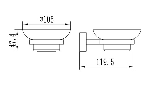 Мыльница AM.PM AN8F34200 с настенным держателем, стеклянная Мыльница AM.PM AN8F34200 с настенным держателем, стеклянная