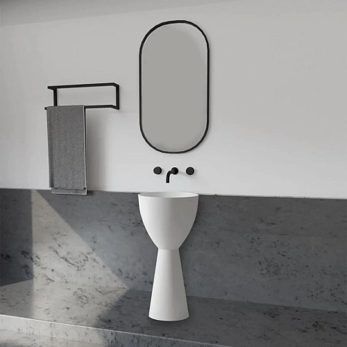 Раковина ABBER Stein AS2507 отдельностоящая, белая матовая Раковина ABBER Stein AS2507 отдельностоящая, белая матовая