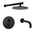 Душевая система Paini Cox 78PZSET26911THBATHHEAD с термостатом черный матовый Душевая система Paini Cox 78PZSET26911THBATHHEAD с термостатом черный матовый