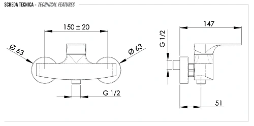 Смеситель для душа Remer Class Line L31 Смеситель для душа Remer Class Line L31