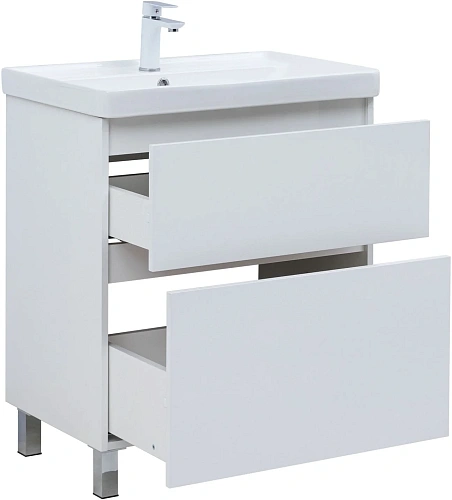 Тумба под раковину Aquanet Вега 70 00344122 напольная, белый глянец Тумба под раковину Aquanet Вега 70 00344122 напольная, белый глянец