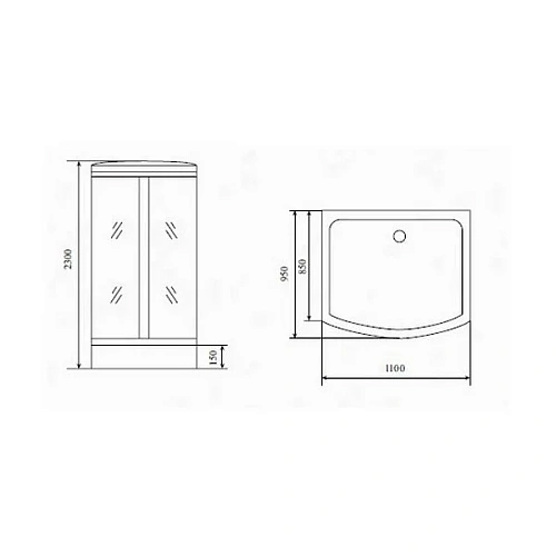 Душевая кабина Timo Lux TL-1501 110x95x230 Душевая кабина Timo Lux TL-1501 110x95x230