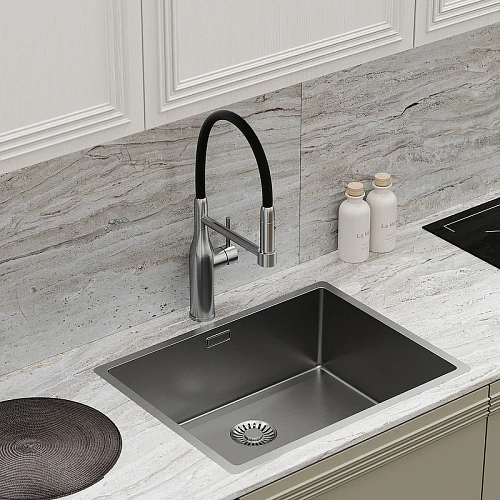 Смеситель для кухни Sancos Pride SC4011BNG с гибким изливом, нержавеющая сталь Смеситель для кухни Sancos Pride SC4011BNG с гибким изливом, нержавеющая сталь