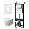 Комплект унитаза AM.PM Like FlashClean IS30201.801701 с инсталляцией, сиденьем микролифт и белой клавишей Комплект унитаза AM.PM Like FlashClean IS30201.801701 с инсталляцией, сиденьем микролифт и белой клавишей