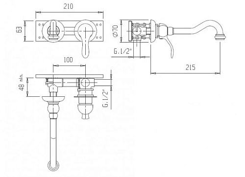 Смеситель для раковины CEZARES ELITE-BLS1-01-Bi Смеситель для раковины CEZARES ELITE-BLS1-01-Bi