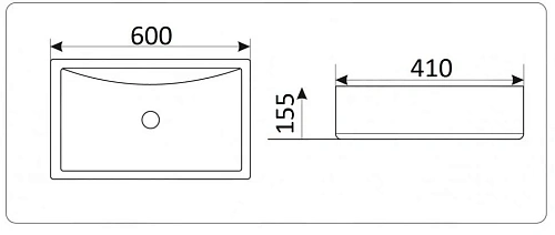 Раковина CeramaLux 9121 накладная, белый Раковина CeramaLux 9121 накладная, белый