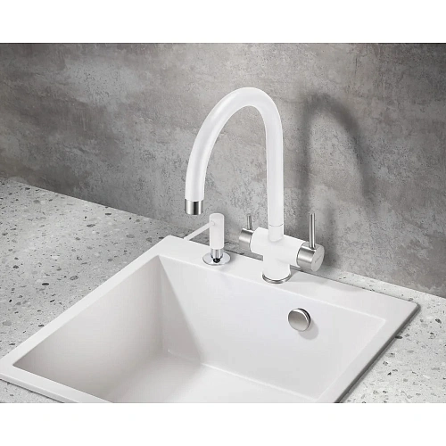 Смеситель для кухни Milacio Ultra ( MCU.554.WH ) белый Смеситель для кухни Milacio Ultra ( MCU.554.WH ) белый